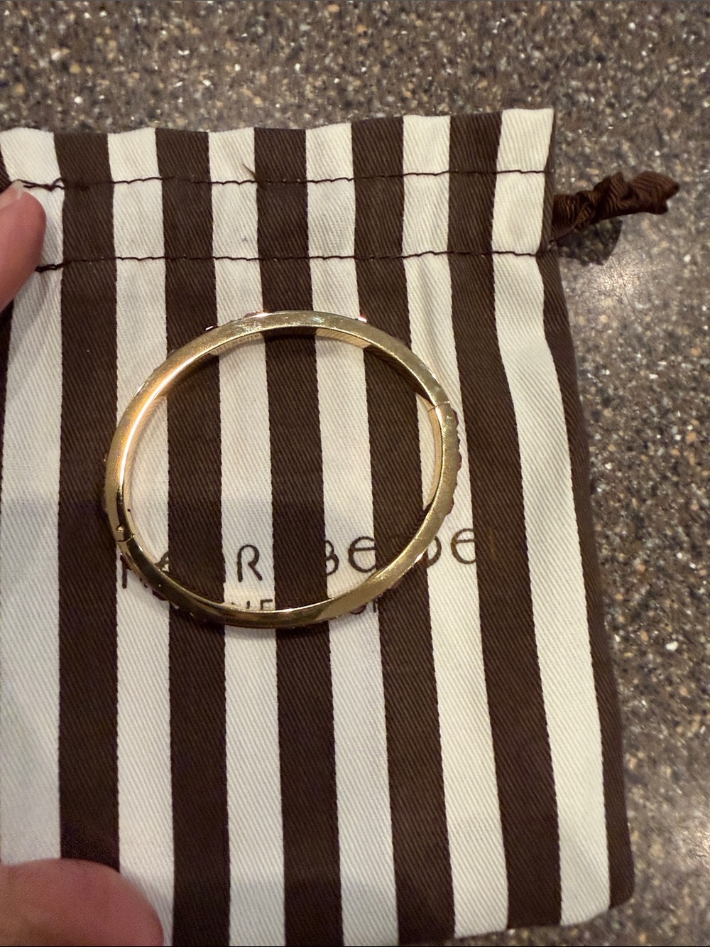 henri bendel Gold Bangle with Lavender Crystal Row - Picture 8 of 14